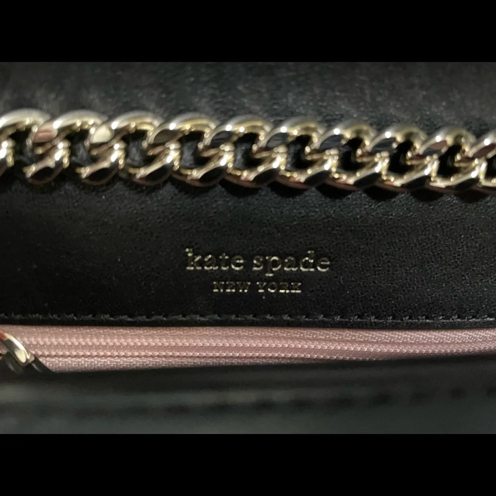 kate spade Black Quilted Leather Mini Crossbody with Gold Hardware